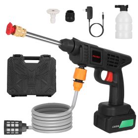 Cordless Pressure Washer Portable Electric Power Washer High Pressure Water Sprayer 363PSI Car Washer Cleaner With 12000mAh 48V Rechargeable Batt (Color: Black)