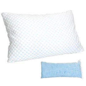1Pc Shredded Memory Foam Pillow Adjustable Cool Pillow With Extra Filling Machine Washable Cover For Side Back Stomach Sleepers (Option: White-QueenSize)