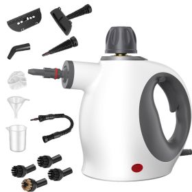 Handheld Steam Cleaner With Safety Lock, 500 Milliliter Large Water Tank And 12 Piece Accessory Set, For Removing Stubborn Dirt And Disinfecting (Option: Black and White)